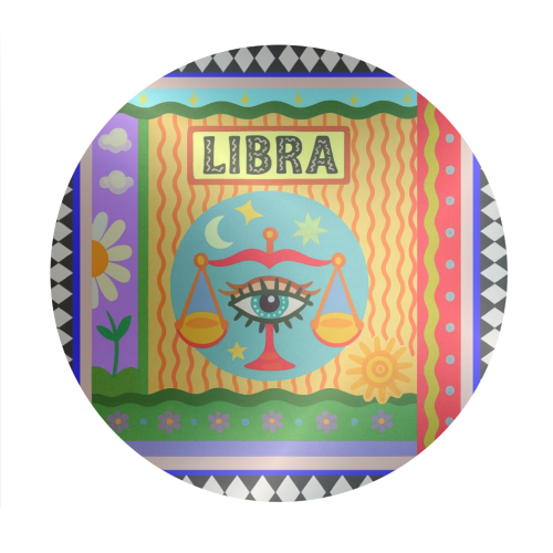 Libra star sign - Circle Sticker by Wallace Elizabeth