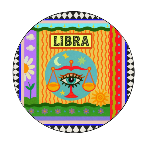 Libra star sign - Circle Sticker by Wallace Elizabeth