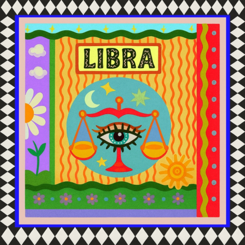 Libra star sign - Die Cut Sticker by Wallace Elizabeth
