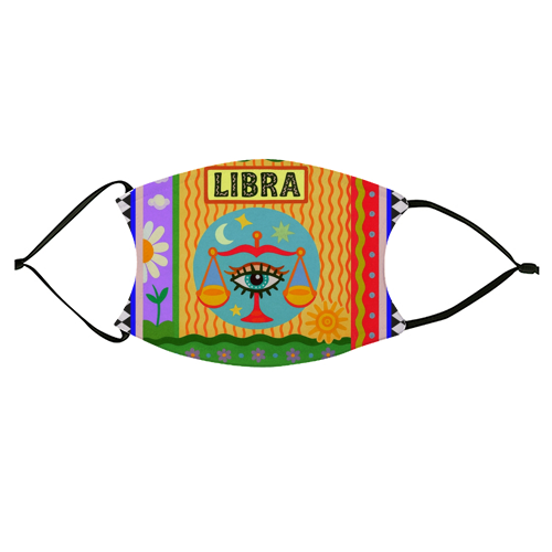 Libra star sign - face cover mask by Wallace Elizabeth