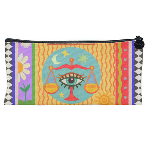 Libra star sign - flat pencil case by Wallace Elizabeth