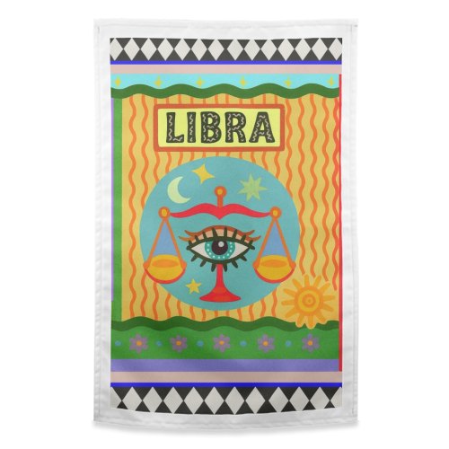 Libra star sign - funny tea towel by Wallace Elizabeth