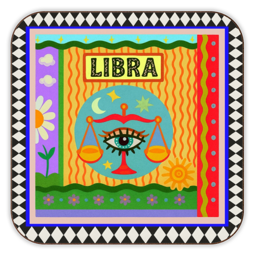 Libra star sign - personalised beer coaster by Wallace Elizabeth