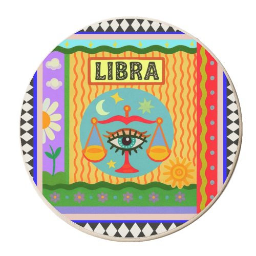 Libra star sign - personalised beer coaster by Wallace Elizabeth