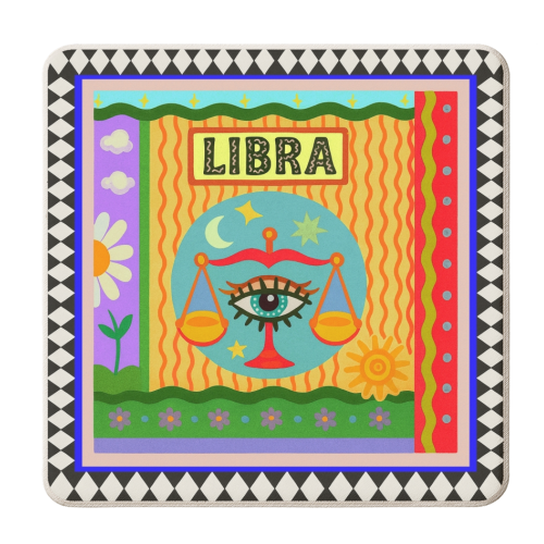 Libra star sign - personalised beer coaster by Wallace Elizabeth