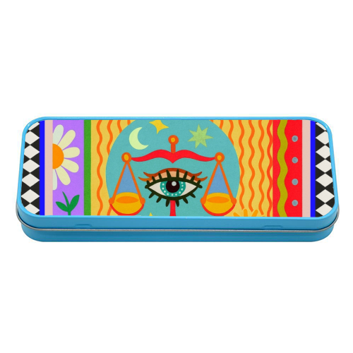 Libra star sign - tin pencil case by Wallace Elizabeth