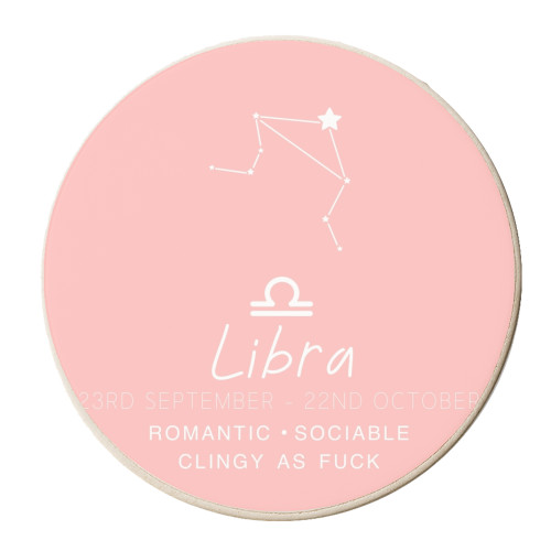Libra traits print - personalised beer coaster by The Girl Next Draw