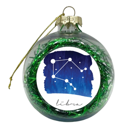 Libra Zodiac Constellation - xmas bauble by Toni Scott