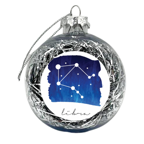 Libra Zodiac Constellation - xmas bauble by Toni Scott