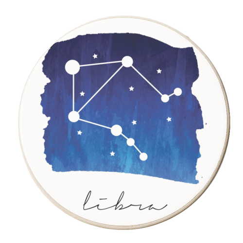 Libra Zodiac Constellation - personalised beer coaster by Toni Scott