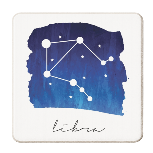 Libra Zodiac Constellation - personalised beer coaster by Toni Scott