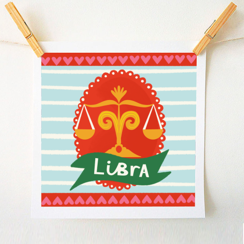 Libra Zodiac Design - A1 - A4 art print by AbiGoLucky