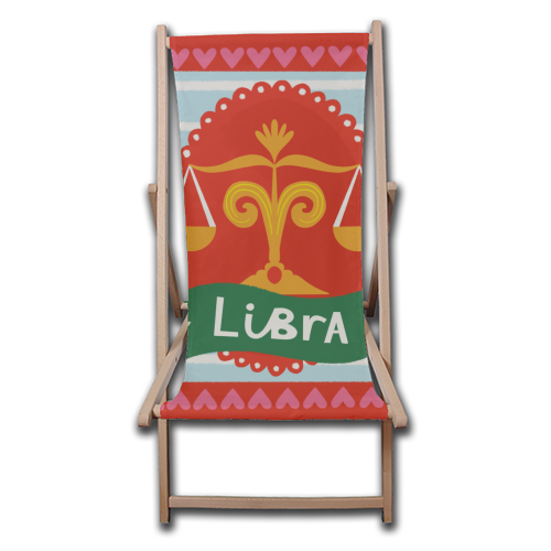 Libra Zodiac Design - canvas deck chair by AbiGoLucky