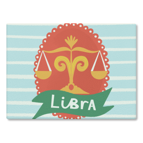 Libra Zodiac Design - glass chopping board by AbiGoLucky