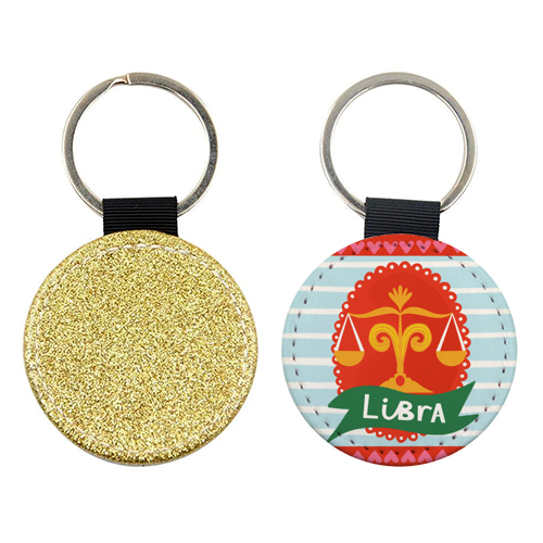 Libra Zodiac Design - keyring by AbiGoLucky