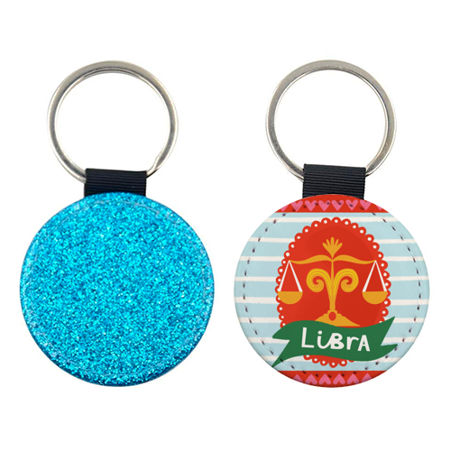 Libra Zodiac Design - keyring by AbiGoLucky