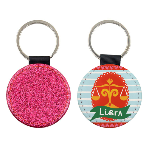 Libra Zodiac Design - keyring by AbiGoLucky
