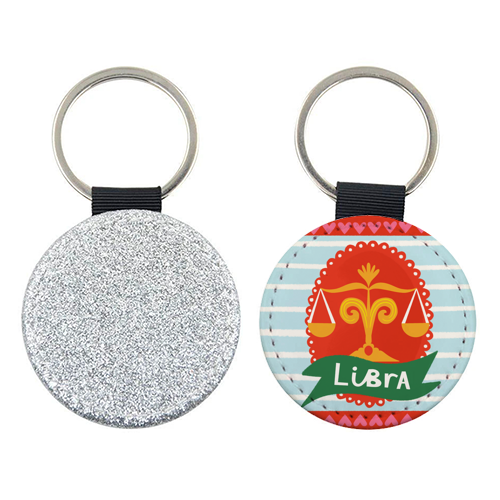 Libra Zodiac Design - keyring by AbiGoLucky