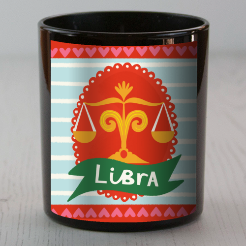 Libra Zodiac Design - scented candle by AbiGoLucky