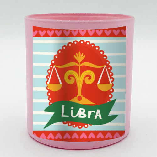 Libra Zodiac Design - scented candle by AbiGoLucky