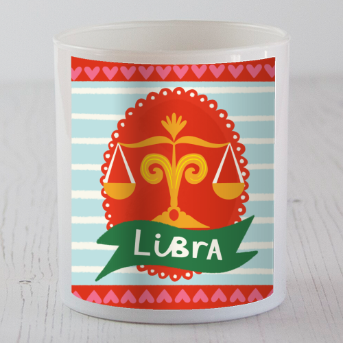 Libra Zodiac Design - scented candle by AbiGoLucky