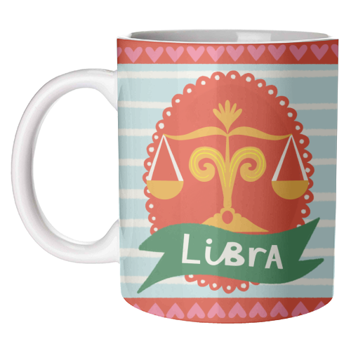 Libra Zodiac Design - unique mug by AbiGoLucky