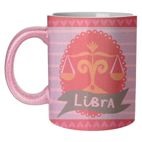 Libra Zodiac Design - unique mug by AbiGoLucky