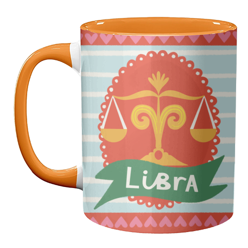 Libra Zodiac Design - unique mug by AbiGoLucky