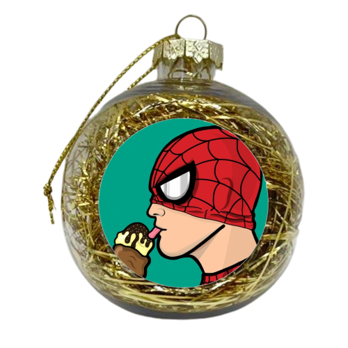 Lick it Spidey - xmas bauble by ainsley wilson