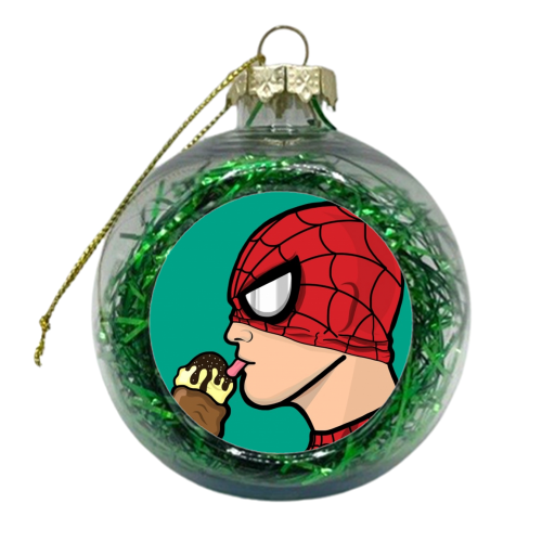 Lick it Spidey - xmas bauble by ainsley wilson