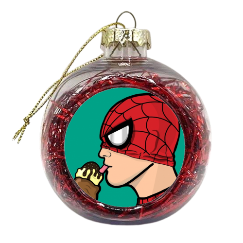 Lick it Spidey - xmas bauble by ainsley wilson