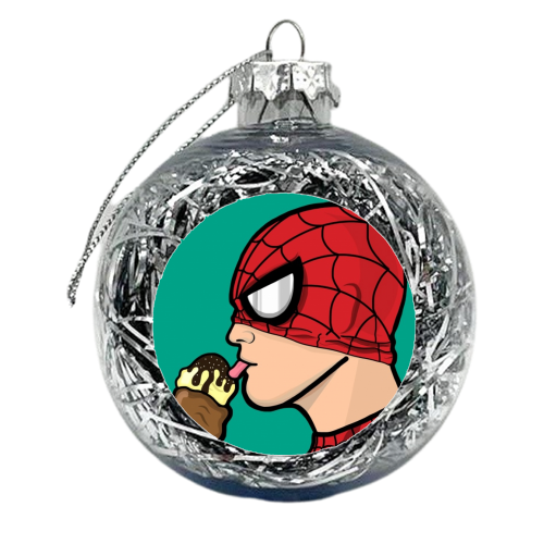 Lick it Spidey - xmas bauble by ainsley wilson