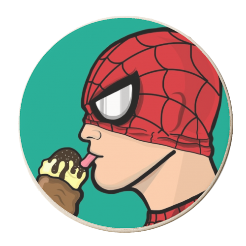Lick it Spidey - personalised beer coaster by ainsley wilson
