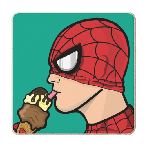 Lick it Spidey - personalised beer coaster by ainsley wilson