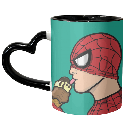 Lick it Spidey - unique mug by ainsley wilson