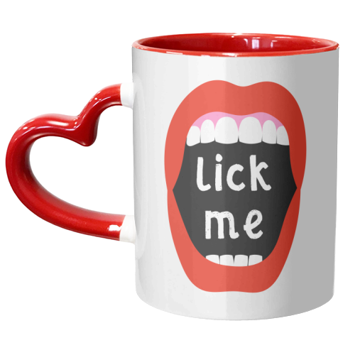Lick Me - unique mug by Adam Regester