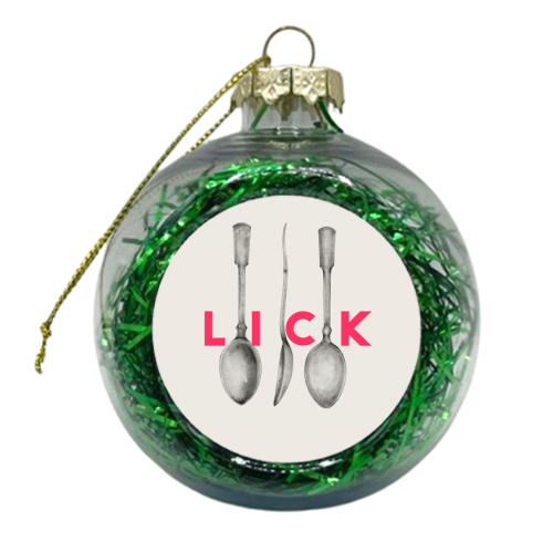 Lick The Spoon - xmas bauble by The 13 Prints
