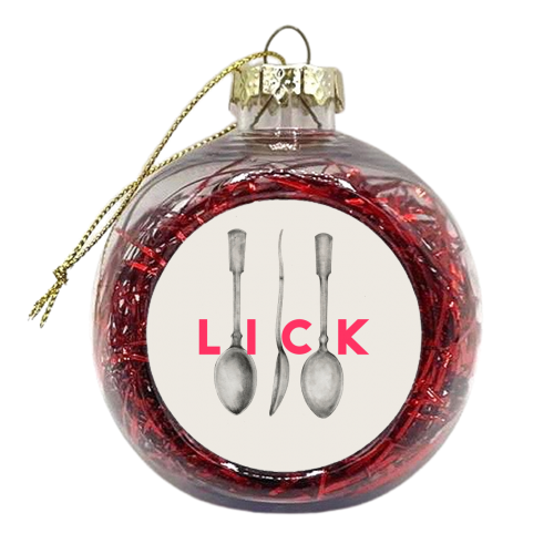 Lick The Spoon - xmas bauble by The 13 Prints