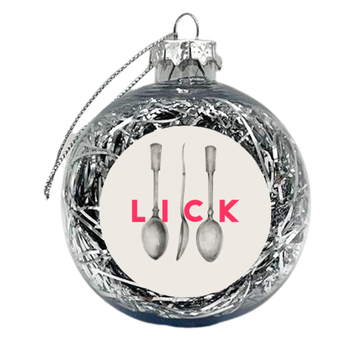 Lick The Spoon - xmas bauble by The 13 Prints