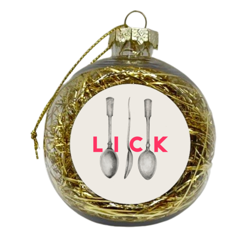 Lick The Spoon - xmas bauble by The 13 Prints
