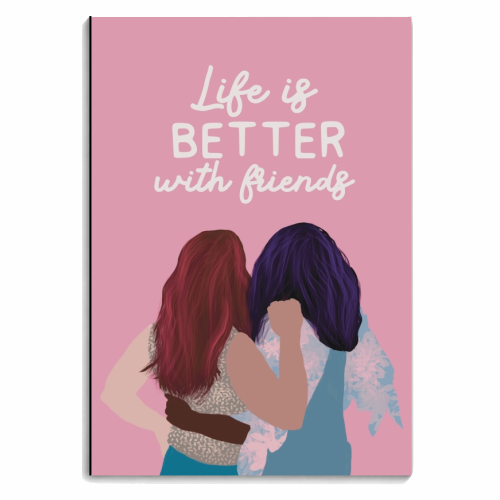 Life is better with friends - personalised A4, A5, A6 notebook by Giddy Kipper