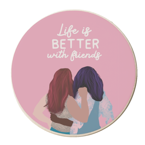 Life is better with friends - personalised beer coaster by Giddy Kipper