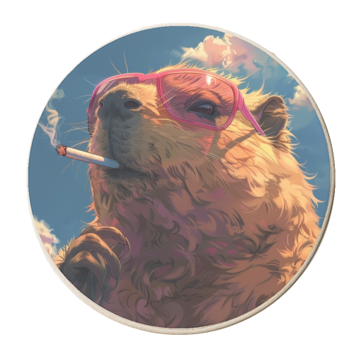 Лife through pink-colored glasses - personalised beer coaster by DejaReve