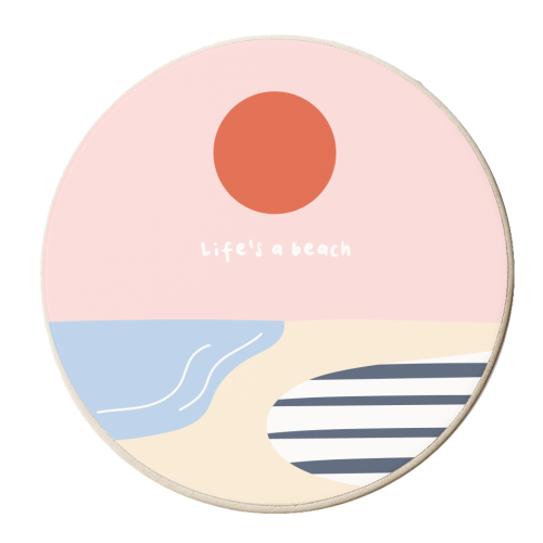 Life's a beach - personalised beer coaster by AbiGoLucky