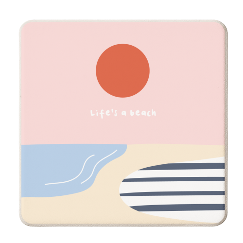 Life's a beach - personalised beer coaster by AbiGoLucky