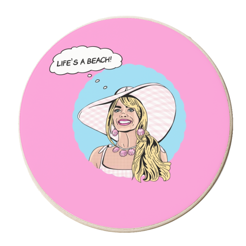 "Life's A Beach" - personalised beer coaster by Wallace Elizabeth