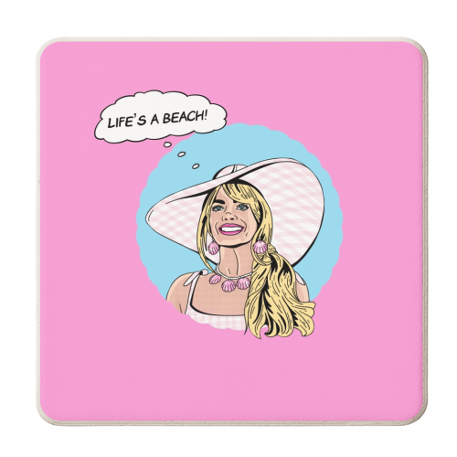 "Life's A Beach" - personalised beer coaster by Wallace Elizabeth