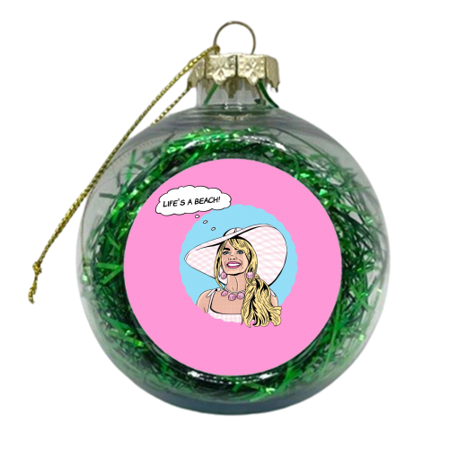 "Life's A Beach" - xmas bauble by Wallace Elizabeth