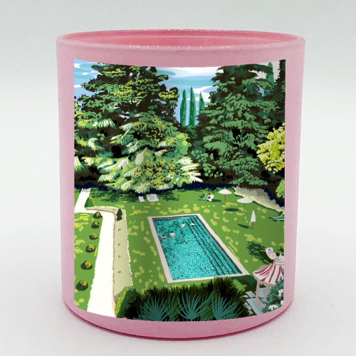 Life's Better Poolside | Vacation Travel Holiday Resort Swim | Architecture Summer Landscape - scented candle by Uma Prabhakar Gokhale
