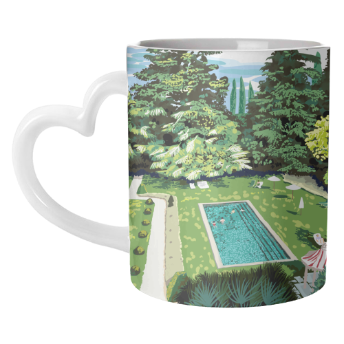 Life's Better Poolside | Vacation Travel Holiday Resort Swim | Architecture Summer Landscape - unique mug by Uma Prabhakar Gokhale